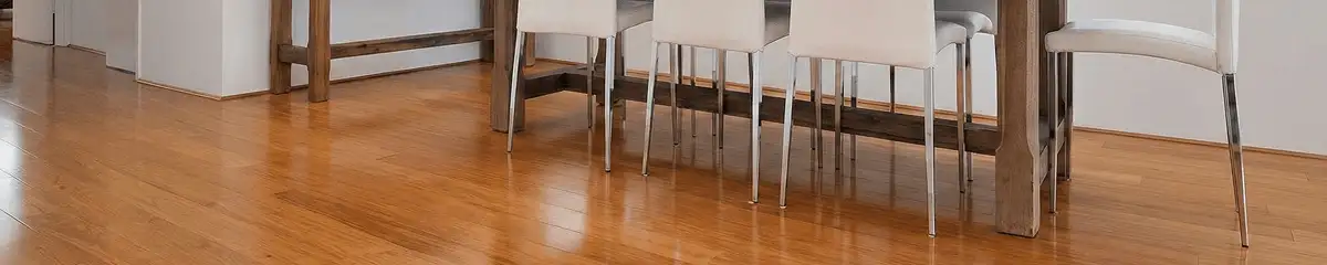 Professionally installed and refinished bamboo flooring in a residential home, showcasing smooth finish and natural wood tones in Bloomington, IN