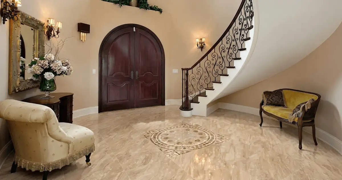 Entrance hall with professionally installed ceramic tile flooring in Bloomington IN