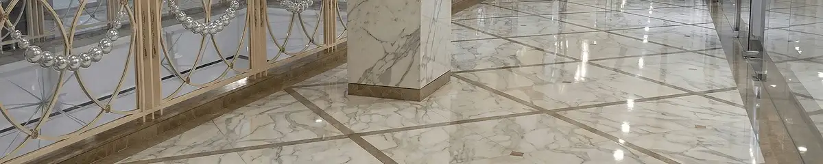 Beautiful marble floor professionally installed in Bloomington, IN